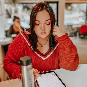 Distressed Orange Sweater